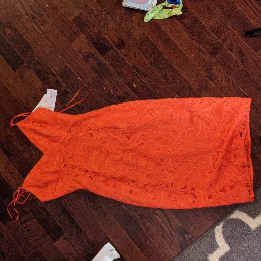 Guess hot coral Jillian lace dress